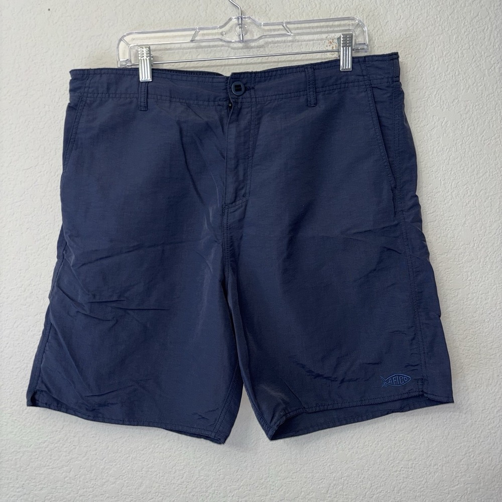 AFTCO Everyday Fishing Shorts Navy Blue Men's Size 36 Outdoor 8" Chino